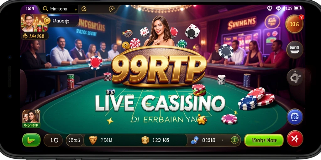Screenshot gameplay 99RTP dengan dealer profesional dan grafis menarik.