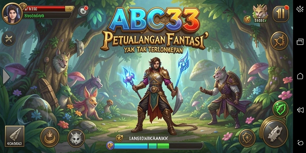 Tangkapan layar menampilkan aksi seru dalam permainan RPG ABC33.