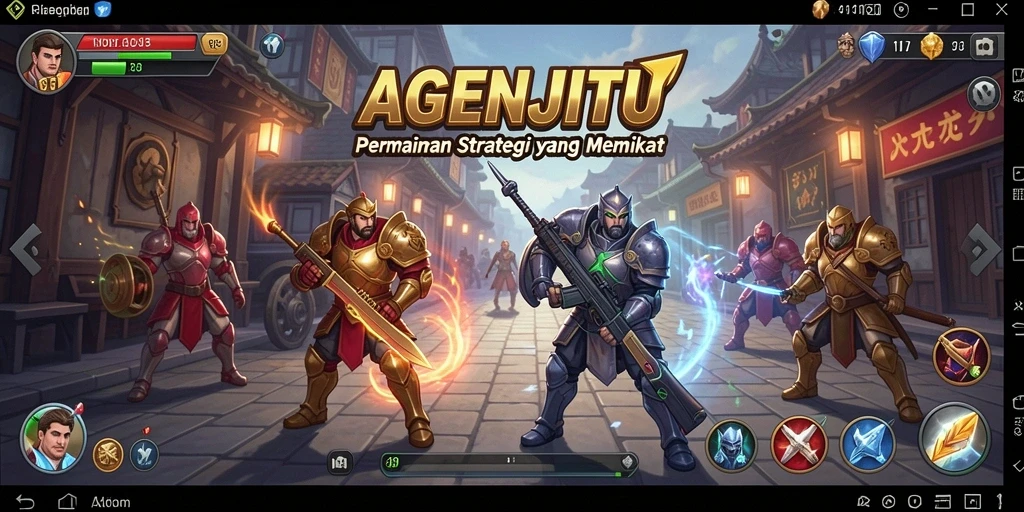 Tampilan gameplay AGENJITU yang memukau dan strategis.