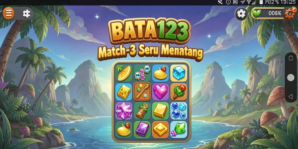 Screenshot BATA123 menampilkan gameplay seru dalam permainan Match-3.