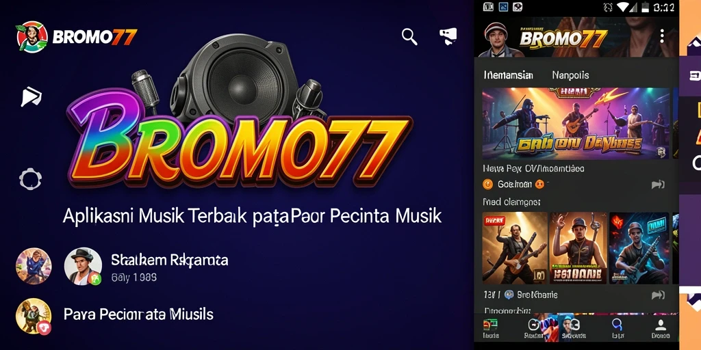 Screenshot BROMO77 menampilkan gameplay seru dengan interaksi musik.