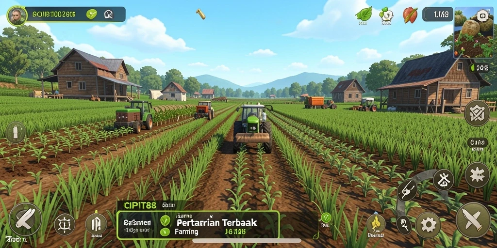 Tampilan gameplay <strong>CIPIT88</strong> yang menggambarkan aktivitas bertani yang seru.