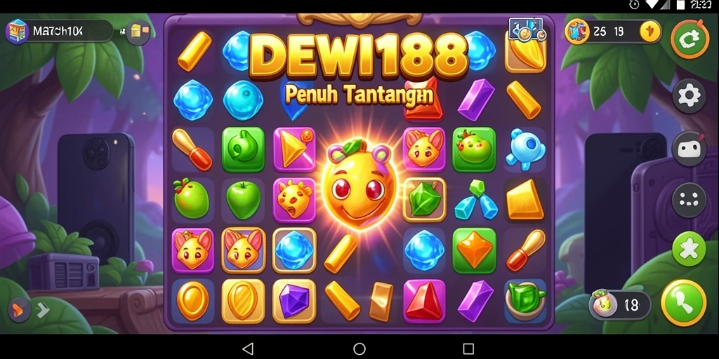 Tangkapan layar aksi gameplay DEWI188 dalam mode Match-3.