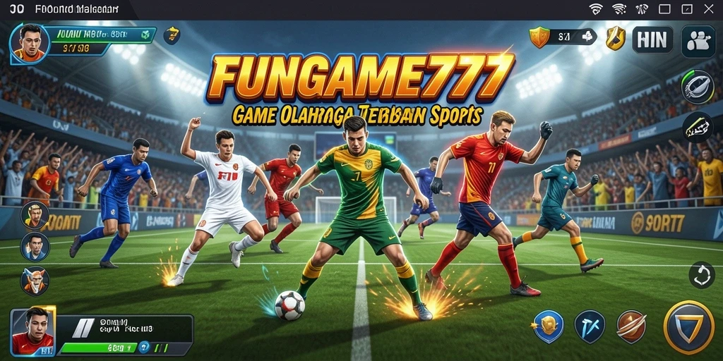 Screenshot utama FUNGAME777 menampilkan aksi olahraga yang mendebarkan dan grafis berkualitas tinggi.