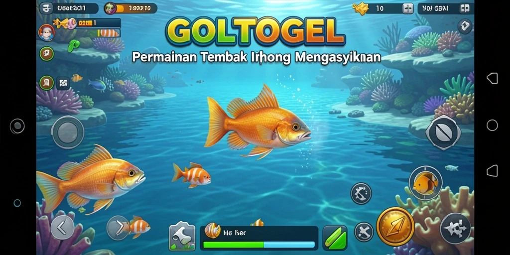 Tampilan gameplay GOLTOGEL yang seru dan menantang saat menembak ikan.