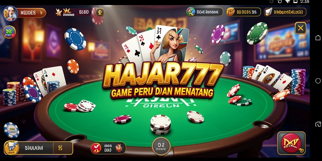 Tampilan gameplay menarik dari permainan Poker HAJAR777.