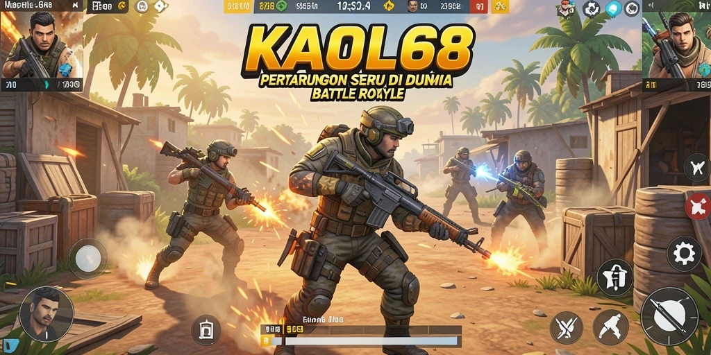 Screenshot gameplay KAOL68 menunjukkan aksi mendebarkan di arena Battle Royale.