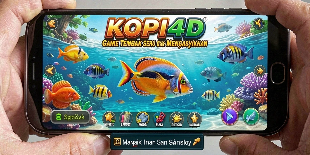 Tampilan gameplay KOPI4D saat berburu ikan.