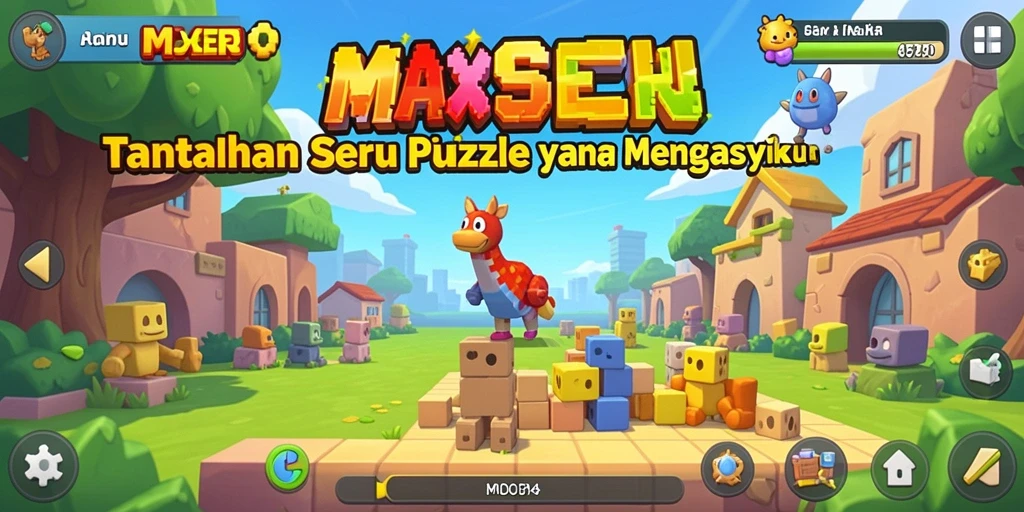Tangkapan layar utama MAXSERU menampilkan gameplay seru Puzzle yang menantang.