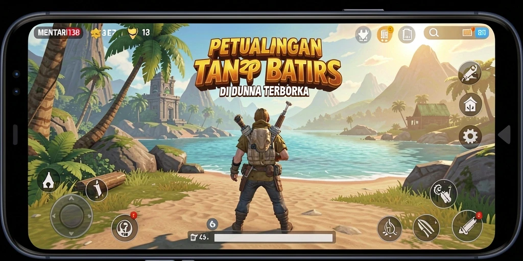 Tampilan gameplay MENTARI138 menunjukkan keindahan dunia terbuka yang luas.