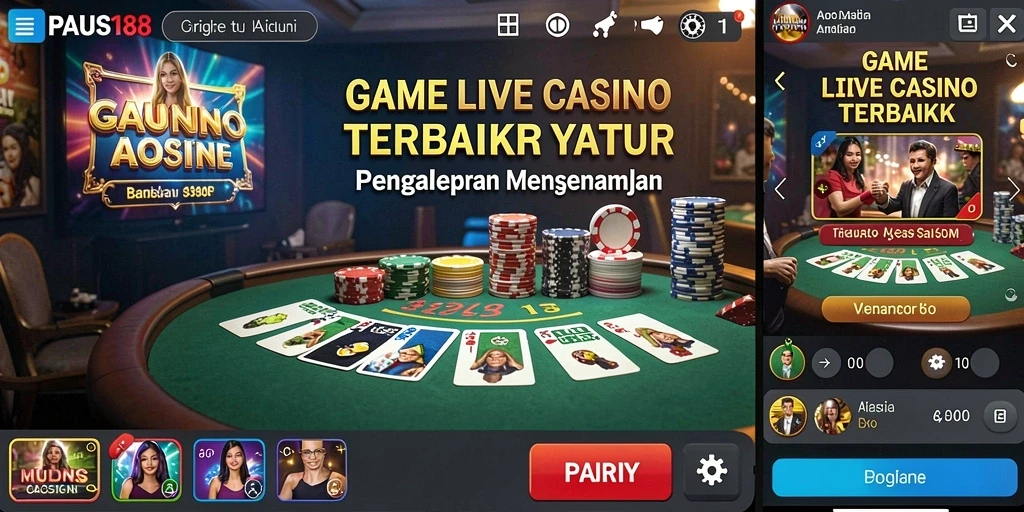 Tampilan menarik gameplay Live Casino di PAUS188.