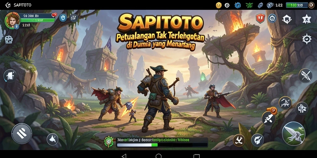 Screenshot gameplay SAPITOTO menunjukkan karakter utama menjelajahi hutan penuh misteri.
