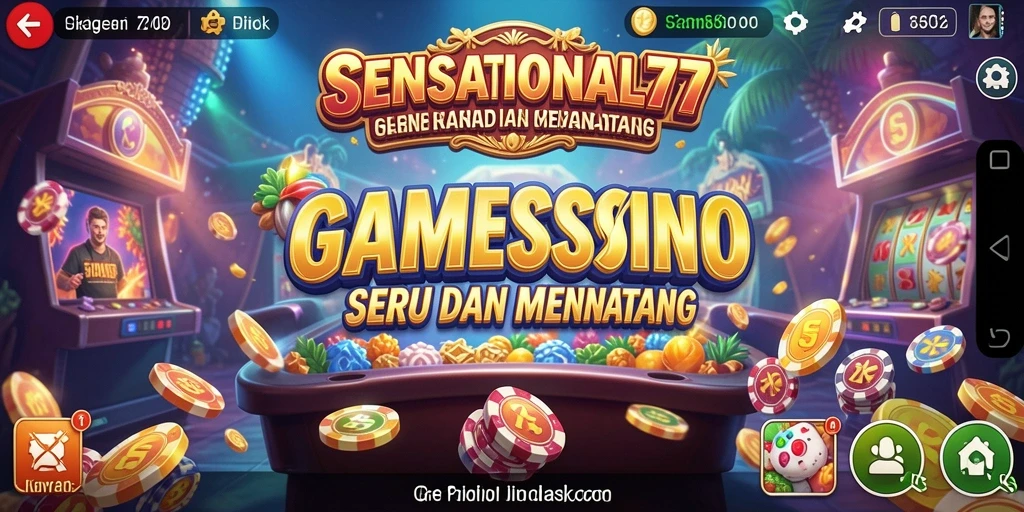 Tampilan menarik gameplay SENSATIONAL77 dengan suasana Kasino.