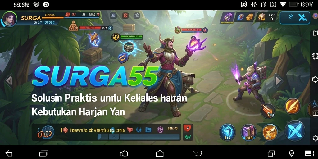 Tampilan antarmuka aplikasi SURGA55 yang modern dan mudah digunakan