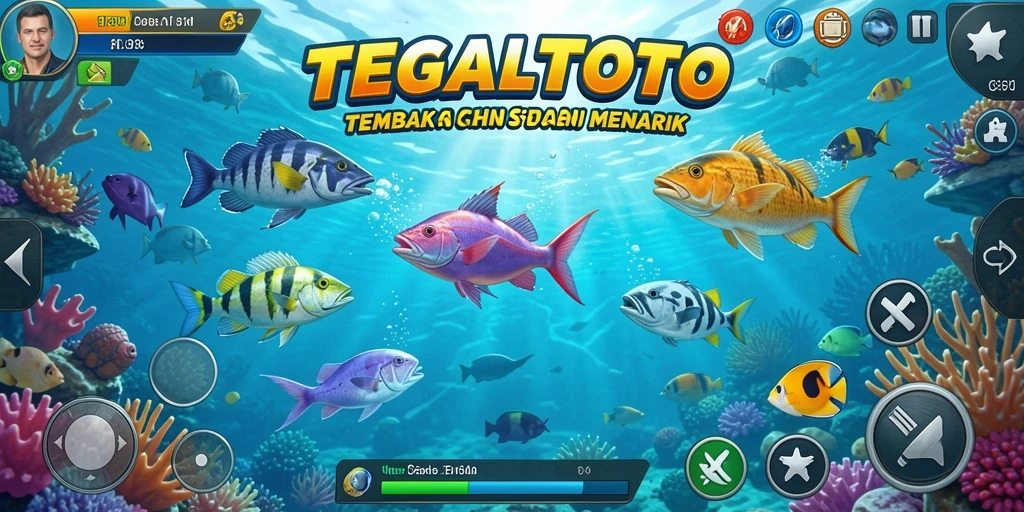 Gameplay seru TEGALTOTO dengan aksi memancing ikan.