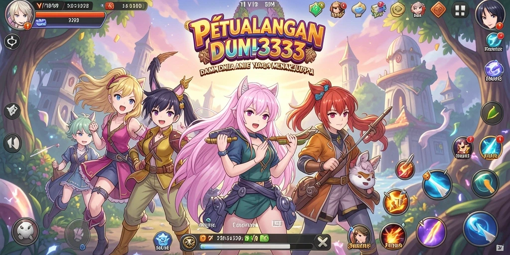 Tampilan gameplay mendebarkan di dunia Anime yang fantastis.