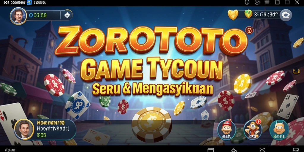 Tampilan gameplay ZOROTOTO menunjukkan manajemen bisnis yang seru.
